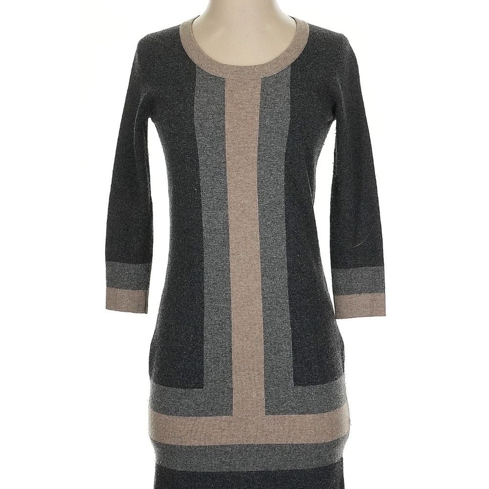 Rag & Bone Gray and Tan Patterned Mini Dress, has hole in neck, check pictures
